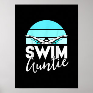 Swim Team Aunt Auntie Nephew Swimming Swimmer Gift Poster