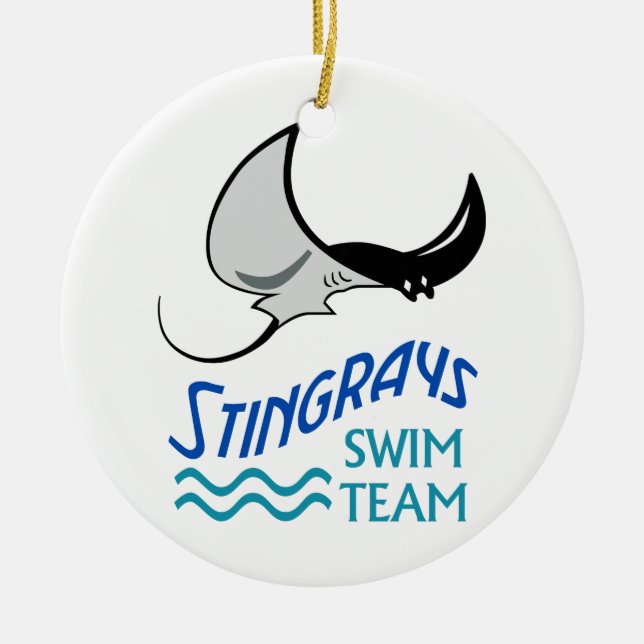 Swim Team Ceramic Tree Decoration (Front)