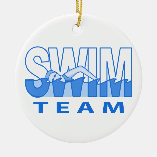 Swim Team Ceramic Tree Decoration (Front)