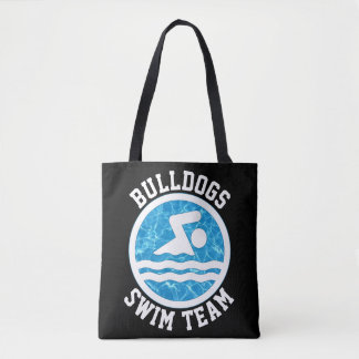 Swim Team Custom Swimming and Diving Name or Text Tote Bag