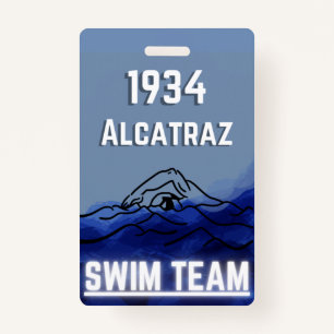 Swim Team Novelty Badge ID Badge
