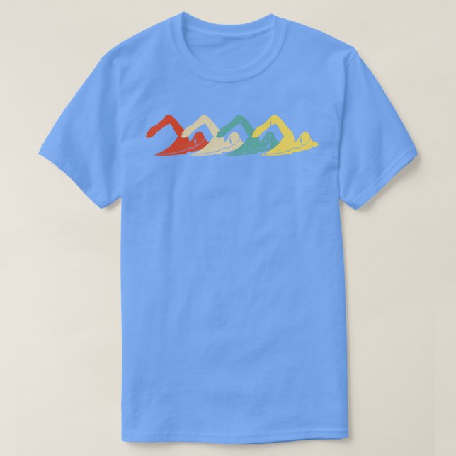 Swim Team Retro Swimming T-Shirt (Design Front)