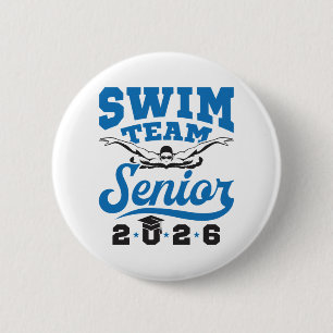 Swim Team Senior 2026 6 Cm Round Badge