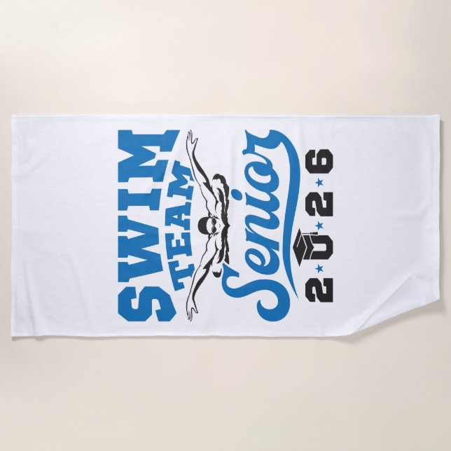 Swim Team Senior 2026 Beach Towel (Front)
