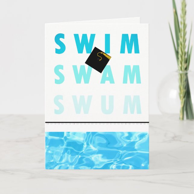 Swim Team Swimmer Graduation Card (Front)