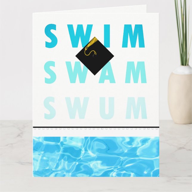 Swim Team Swimmer Graduation Card (Front)