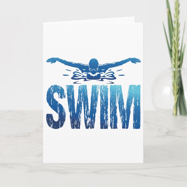 Swim - Vintage Swimmer Card (Front)