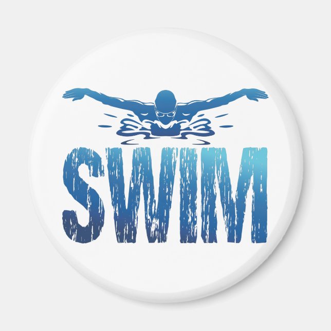 Swim - Vintage Swimmer Magnet (Front)