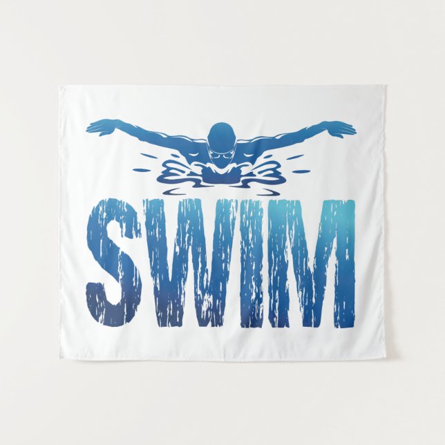 Swim - Vintage Swimmer Tapestry (Front (Horizontal))