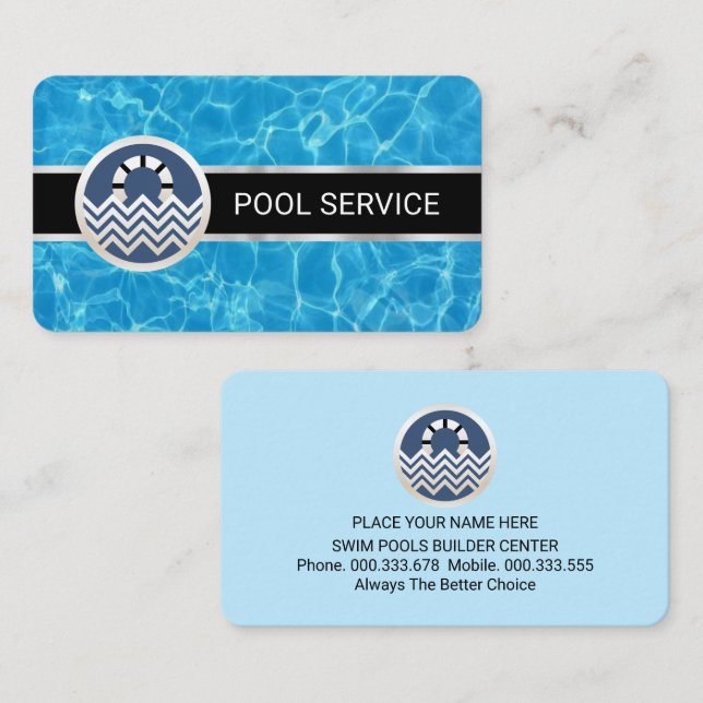 Swim Water Surface Pools Guard Business Card (Front/Back)