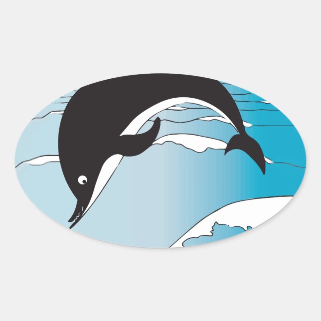 Swim With Dolphins Oval Sticker (Front)