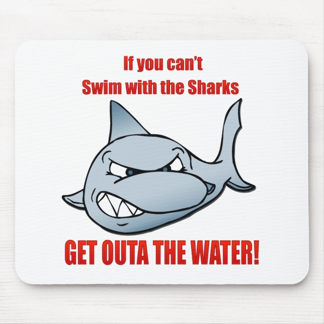 Swim with the Sharks Mouse Pad (Front)