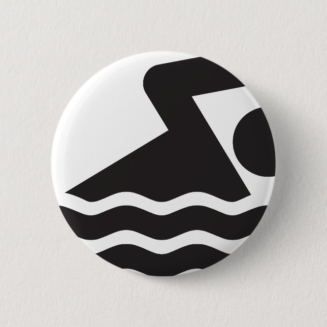 Swimmer 6 Cm Round Badge (Front)