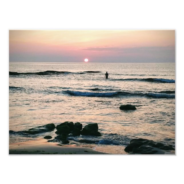 Swimmer at sunset photo print (Front)