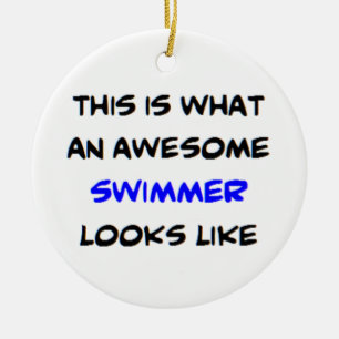 swimmer, awesome ceramic tree decoration