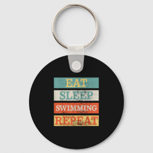 Swimmer Eat Sleep Swimming Repeat Funny Key Ring