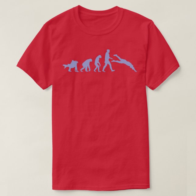 Swimmer Evolution Tetrapod T-Shirt (Design Front)