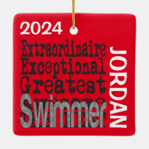 Swimmer Extraordinaire CUSTOM Ceramic Ornament