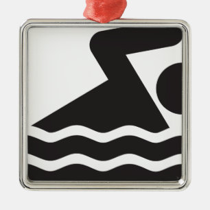 Swimmer Metal Tree Decoration