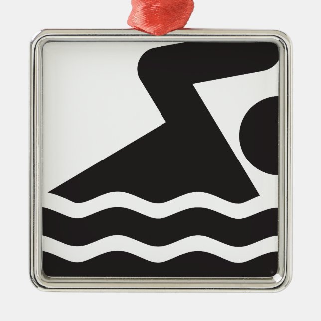 Swimmer Metal Tree Decoration (Front)