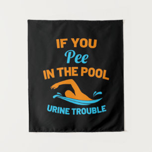 Swimmer Pee In The Pool Tapestry