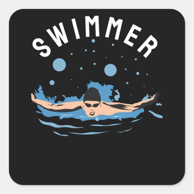 Swimmer - Perfect design for Swimmers Square Sticker (Front)