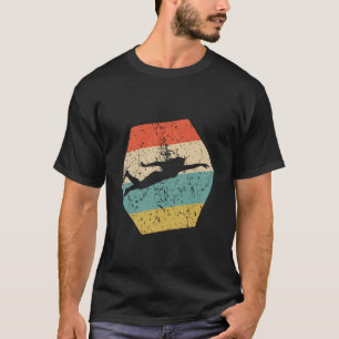 Swimmer Retro Distressed Hexagon Swimming T-Shirt