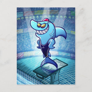 Swimmer Shark Postcard