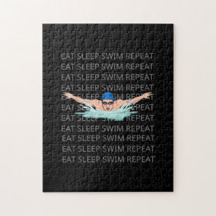 Swimmer Swim Love Funny Swimming Boy Sport Jigsaw Puzzle
