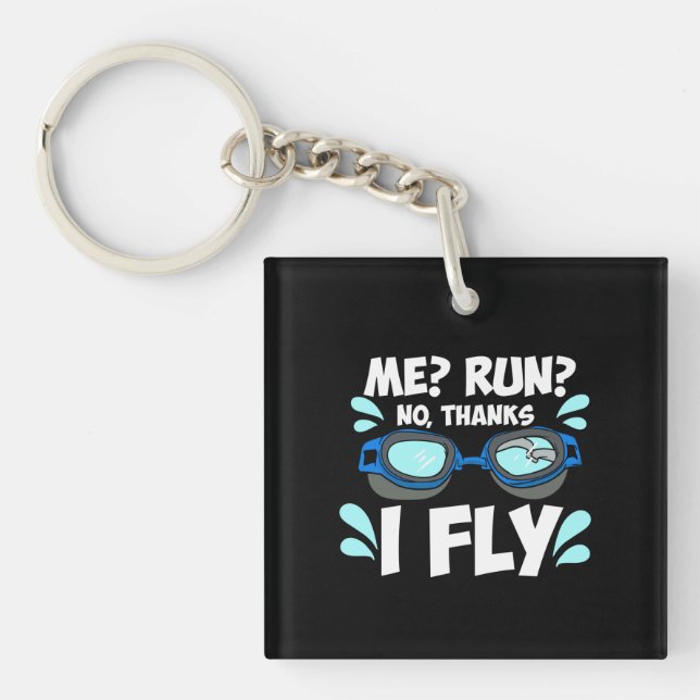 Swimmer Swimming Key Ring (Front)