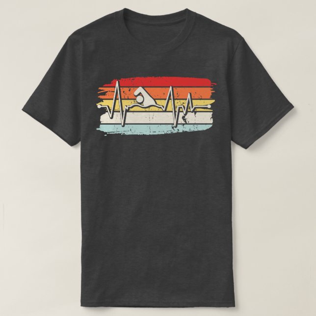 Swimmer Swimming Retro T-Shirt (Design Front)