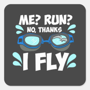 Swimmer Swimming Square Sticker