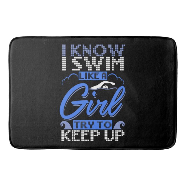 Swimmer Swimming Swim Sport Gift  Bath Mat (Front)