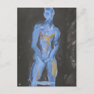 Swimmers Build Blue Postcard