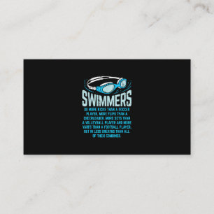 Swimmers Do More Kicks I Funny Gift Swimming Lover Business Card