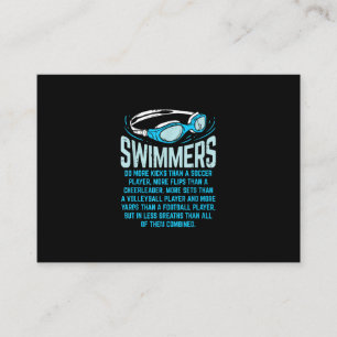 Swimmers Do More Kicks I Funny Gift Swimming Lover Enclosure Card