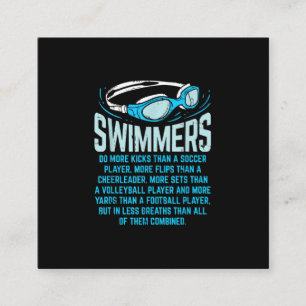 Swimmers Do More Kicks I Funny Gift Swimming Lover Square Business Card