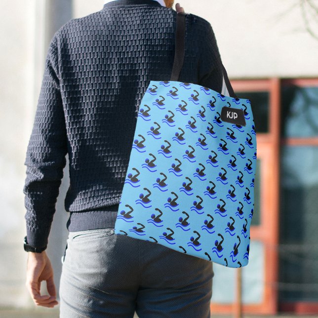 Swimmers Front Crawl Logo, your initials or name Tote Bag (Creator Uploaded)