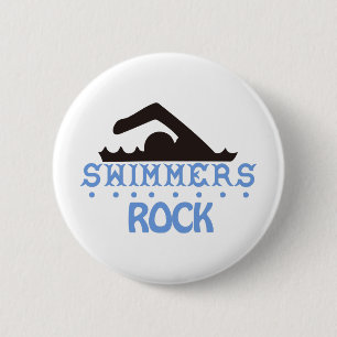Swimmers Rock 6 Cm Round Badge