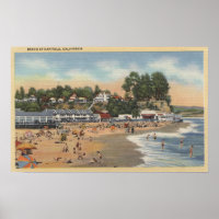 Swimmers & Sunbathers on the Beach