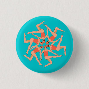 Swimmers - Synchronised Swimming Choreography 3 Cm Round Badge