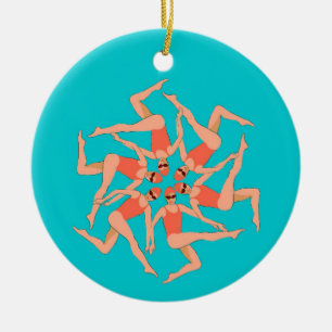 Swimmers - Synchronised Swimming Choreography  Ceramic Tree Decoration