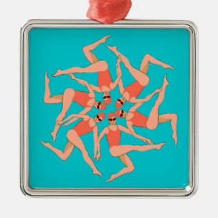 Swimmers - Synchronised Swimming Choreography  Metal Tree Decoration