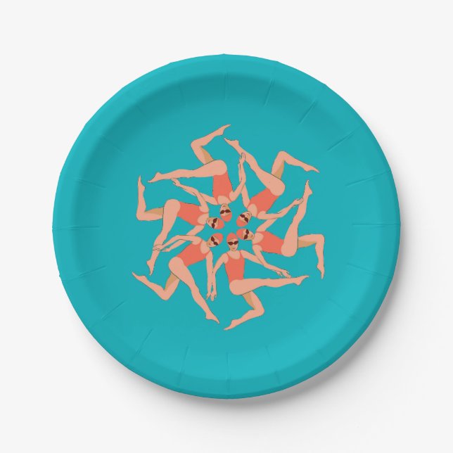 Swimmers - Synchronised Swimming  Paper Plate (Front)
