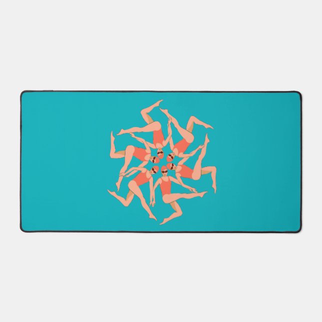 Swimmers - Synchronised Swimming Performance   Desk Mat (Front)