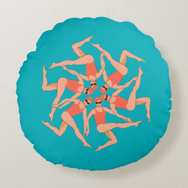 Swimmers - Synchronised Swimming  Round Cushion (Front)