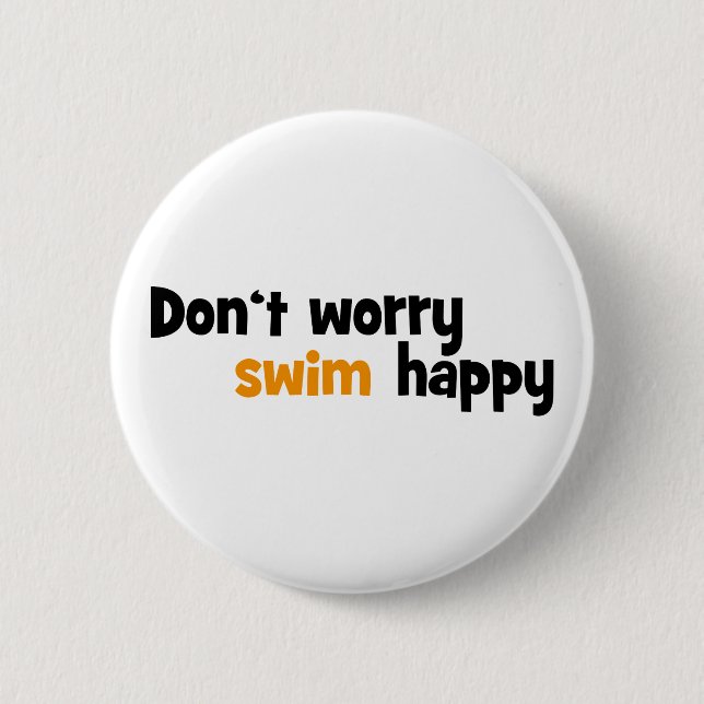 swimming 6 cm round badge (Front)