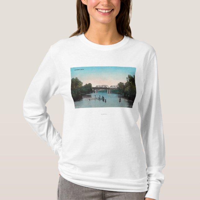 Swimming and Boating in Winters Lake T-Shirt (Front)
