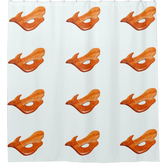 swimming arched back mermaids shower curtain (Front)