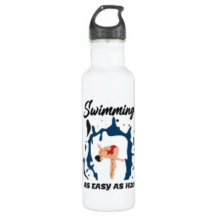 Swimming as Easy as H2O - Funny Swim Design 710 Ml Water Bottle